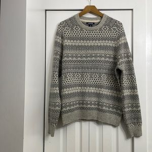 Lands’ End snowflake Fairisle crew neck sweater